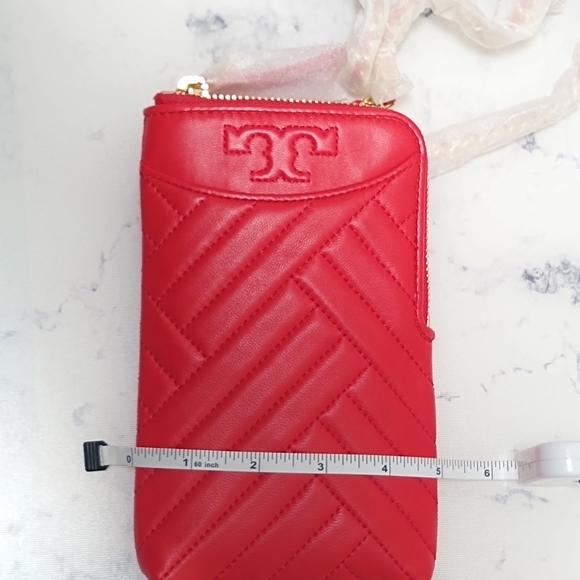 Tory Burch Alexa Phone Crossbody Bag Purse in Brilliant Red - Picture 12 of 12